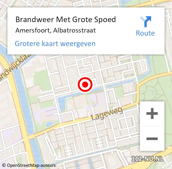 Locatie op kaart van de 112 melding: Brandweer Met Grote Spoed Naar Amersfoort, Albatrosstraat op 11 juli 2022 15:11