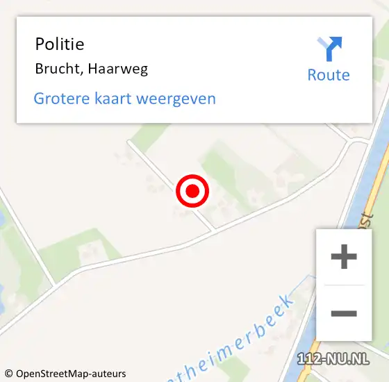 Locatie op kaart van de 112 melding: Politie Brucht, Haarweg op 11 juli 2022 15:21