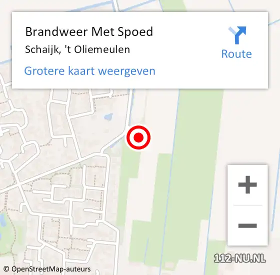 Locatie op kaart van de 112 melding: Brandweer Met Spoed Naar Schaijk, 't Oliemeulen op 11 juli 2022 16:05