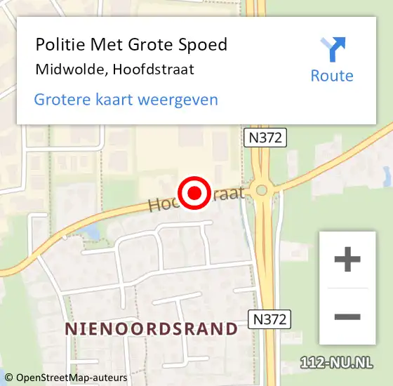 Locatie op kaart van de 112 melding: Politie Met Grote Spoed Naar Midwolde, Hoofdstraat op 11 juli 2022 16:17