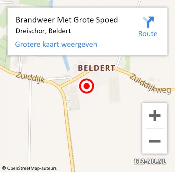 Locatie op kaart van de 112 melding: Brandweer Met Grote Spoed Naar Dreischor, Beldert op 11 juli 2022 16:53