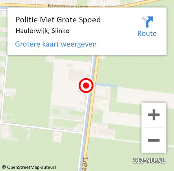 Locatie op kaart van de 112 melding: Politie Met Grote Spoed Naar Haulerwijk, Slinke op 11 juli 2022 17:15