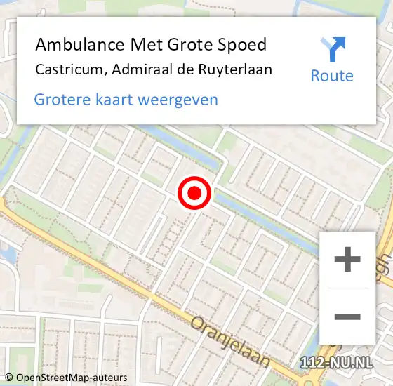 Locatie op kaart van de 112 melding: Ambulance Met Grote Spoed Naar Castricum, Admiraal de Ruyterlaan op 11 juli 2022 17:42