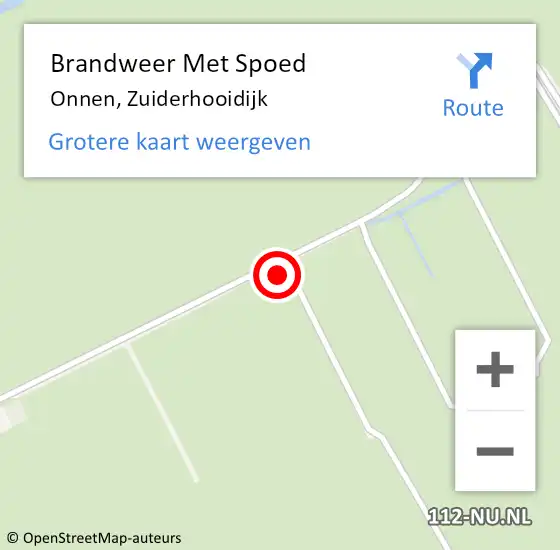 Locatie op kaart van de 112 melding: Brandweer Met Spoed Naar Onnen, Zuiderhooidijk op 11 juli 2022 17:57