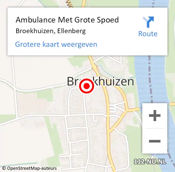 Locatie op kaart van de 112 melding: Ambulance Met Grote Spoed Naar Broekhuizen, Ellenberg op 22 juli 2014 22:30