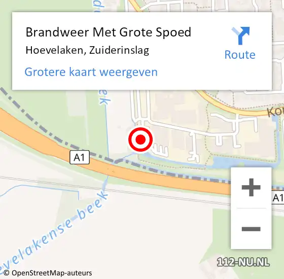 Locatie op kaart van de 112 melding: Brandweer Met Grote Spoed Naar Hoevelaken, Zuiderinslag op 11 juli 2022 19:22