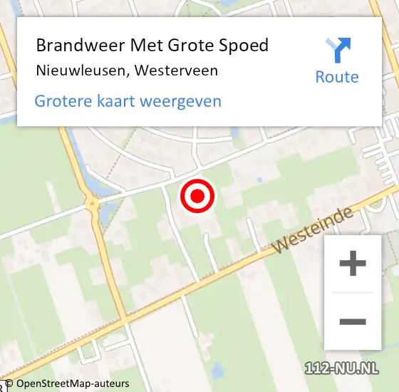 Locatie op kaart van de 112 melding: Brandweer Met Grote Spoed Naar Nieuwleusen, Westerveen op 11 juli 2022 19:26