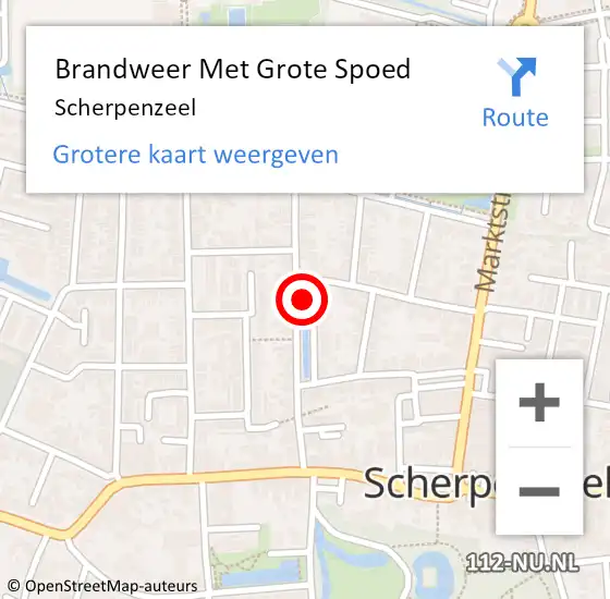 Locatie op kaart van de 112 melding: Brandweer Met Grote Spoed Naar Scherpenzeel op 11 juli 2022 19:38