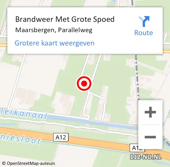 Locatie op kaart van de 112 melding: Brandweer Met Grote Spoed Naar Maarsbergen, Parallelweg op 11 juli 2022 19:52