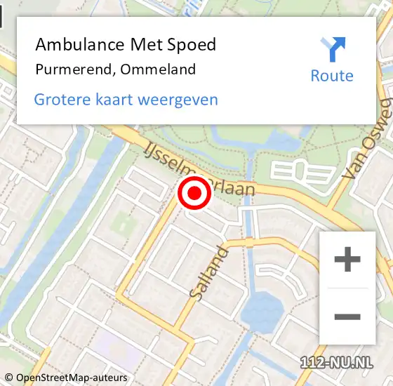 Locatie op kaart van de 112 melding: Ambulance Met Spoed Naar Purmerend, Ommeland op 11 juli 2022 20:04