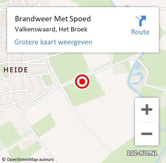 Locatie op kaart van de 112 melding: Brandweer Met Spoed Naar Valkenswaard, Het Broek op 11 juli 2022 20:09