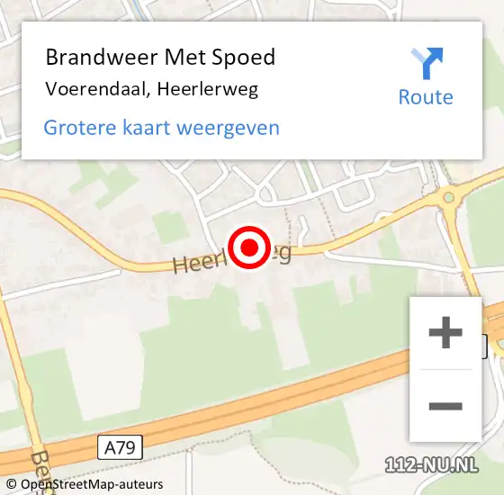 Locatie op kaart van de 112 melding: Brandweer Met Spoed Naar Voerendaal, Heerlerweg op 11 juli 2022 20:22