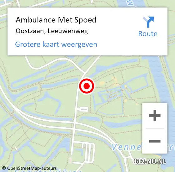 Locatie op kaart van de 112 melding: Ambulance Met Spoed Naar Oostzaan, Leeuwenweg op 11 juli 2022 20:51