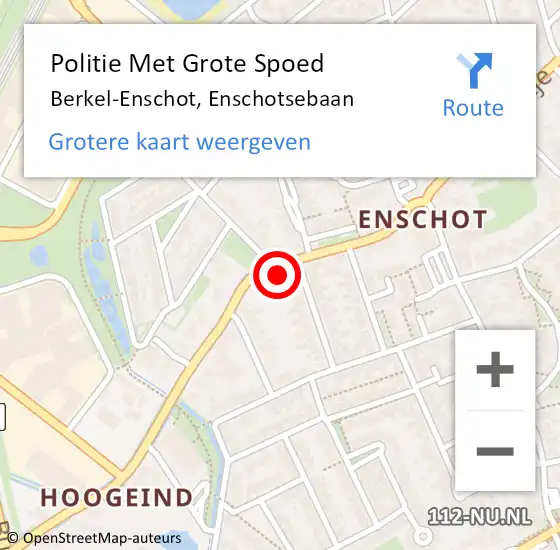 Locatie op kaart van de 112 melding: Politie Met Grote Spoed Naar Berkel-Enschot, Enschotsebaan op 11 juli 2022 21:09