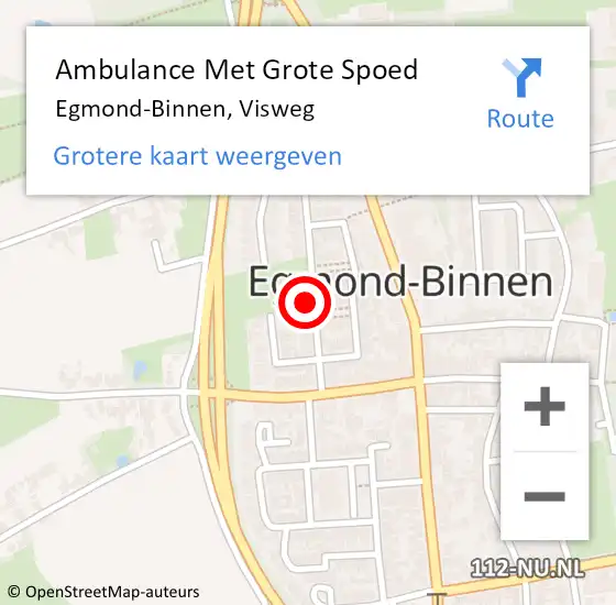 Locatie op kaart van de 112 melding: Ambulance Met Grote Spoed Naar Egmond-Binnen, Visweg op 11 juli 2022 21:27