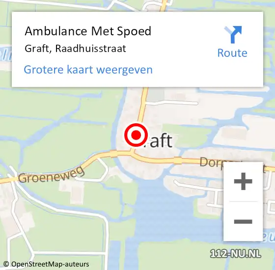 Locatie op kaart van de 112 melding: Ambulance Met Spoed Naar Graft, Raadhuisstraat op 11 juli 2022 21:40