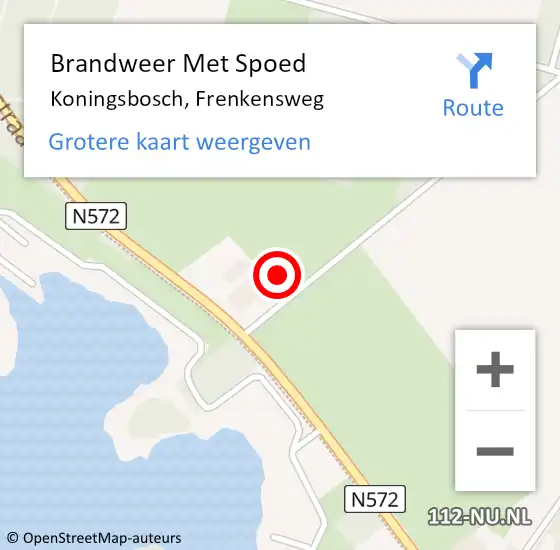 Locatie op kaart van de 112 melding: Brandweer Met Spoed Naar Koningsbosch, Frenkensweg op 11 juli 2022 21:57