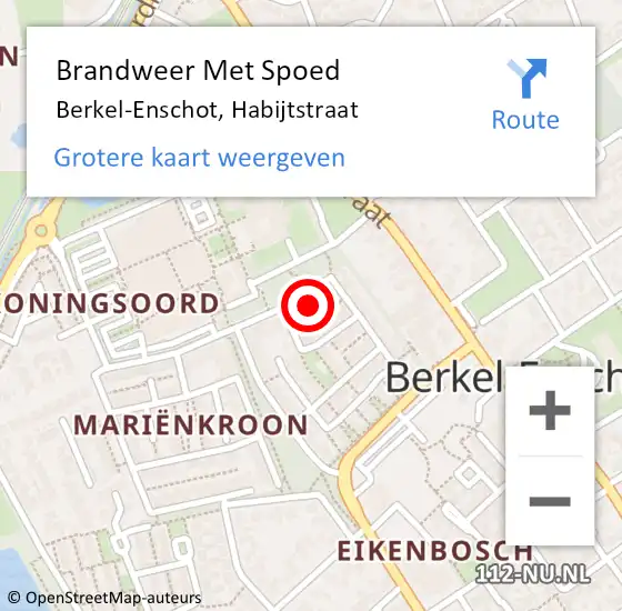 Locatie op kaart van de 112 melding: Brandweer Met Spoed Naar Berkel-Enschot, Habijtstraat op 11 juli 2022 23:18