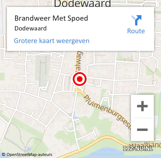 Locatie op kaart van de 112 melding: Brandweer Met Spoed Naar Dodewaard op 12 juli 2022 00:13