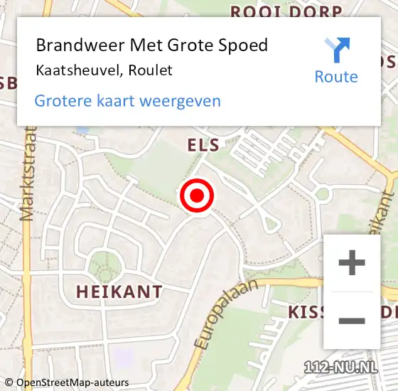 Locatie op kaart van de 112 melding: Brandweer Met Grote Spoed Naar Kaatsheuvel, Roulet op 12 juli 2022 02:24