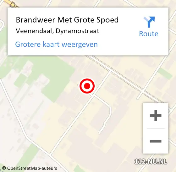 Locatie op kaart van de 112 melding: Brandweer Met Grote Spoed Naar Veenendaal, Dynamostraat op 12 juli 2022 03:34