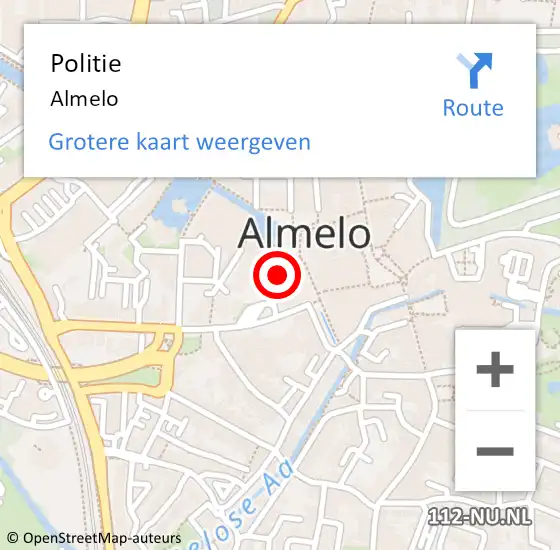 Locatie op kaart van de 112 melding: Politie Almelo op 12 juli 2022 06:44