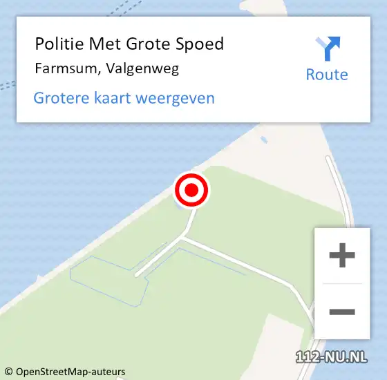 Locatie op kaart van de 112 melding: Politie Met Grote Spoed Naar Farmsum, Valgenweg op 12 juli 2022 07:46