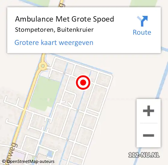 Locatie op kaart van de 112 melding: Ambulance Met Grote Spoed Naar Stompetoren, Buitenkruier op 12 juli 2022 09:20