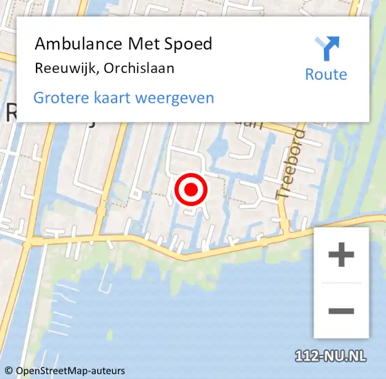 Locatie op kaart van de 112 melding: Ambulance Met Spoed Naar Reeuwijk, Orchislaan op 12 juli 2022 09:21