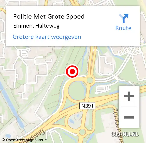 Locatie op kaart van de 112 melding: Politie Met Grote Spoed Naar Emmen, Halteweg op 12 juli 2022 09:54