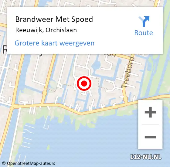 Locatie op kaart van de 112 melding: Brandweer Met Spoed Naar Reeuwijk, Orchislaan op 12 juli 2022 10:10