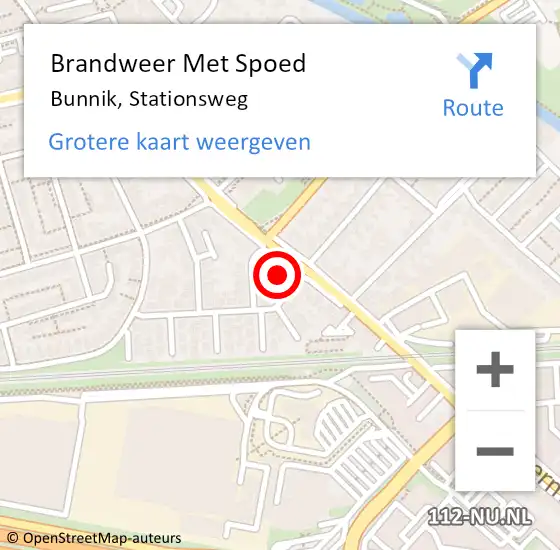 Locatie op kaart van de 112 melding: Brandweer Met Spoed Naar Bunnik, Stationsweg op 12 juli 2022 10:28