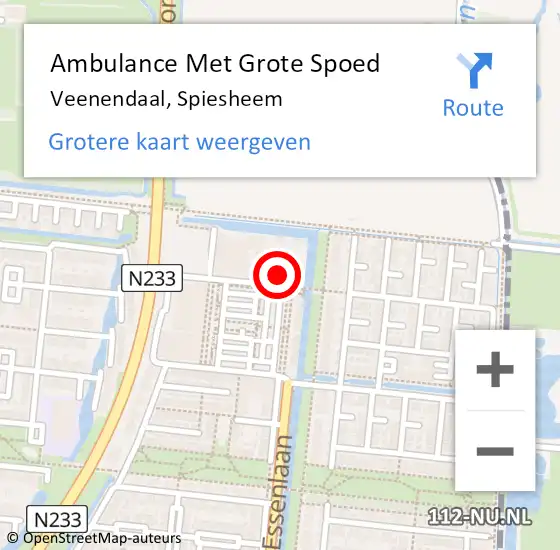 Locatie op kaart van de 112 melding: Ambulance Met Grote Spoed Naar Veenendaal, Spiesheem op 12 juli 2022 10:32