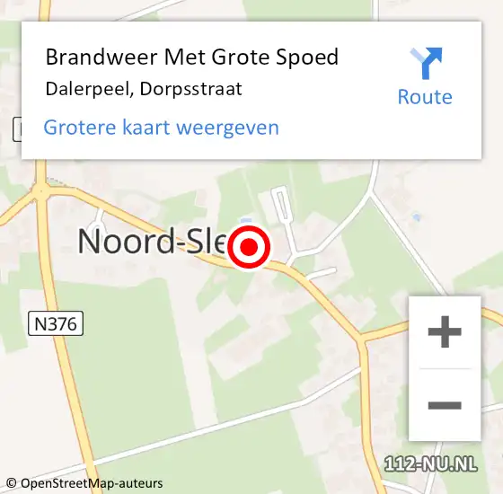 Locatie op kaart van de 112 melding: Brandweer Met Grote Spoed Naar Dalerpeel, Dorpsstraat op 12 juli 2022 10:59