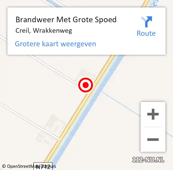 Locatie op kaart van de 112 melding: Brandweer Met Grote Spoed Naar Creil, Wrakkenweg op 12 juli 2022 11:21