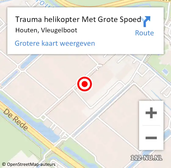 Locatie op kaart van de 112 melding: Trauma helikopter Met Grote Spoed Naar Houten, Vleugelboot op 12 juli 2022 11:22