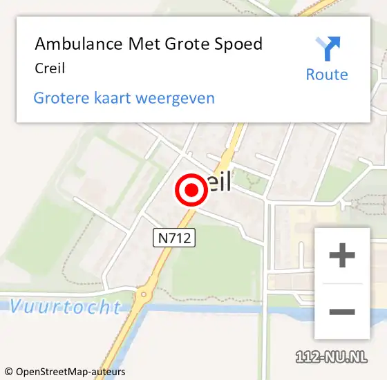 Locatie op kaart van de 112 melding: Ambulance Met Grote Spoed Naar Creil op 12 juli 2022 11:35