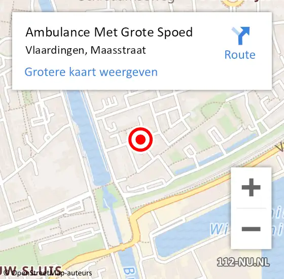 Locatie op kaart van de 112 melding: Ambulance Met Grote Spoed Naar Vlaardingen, Maasstraat op 12 juli 2022 11:40