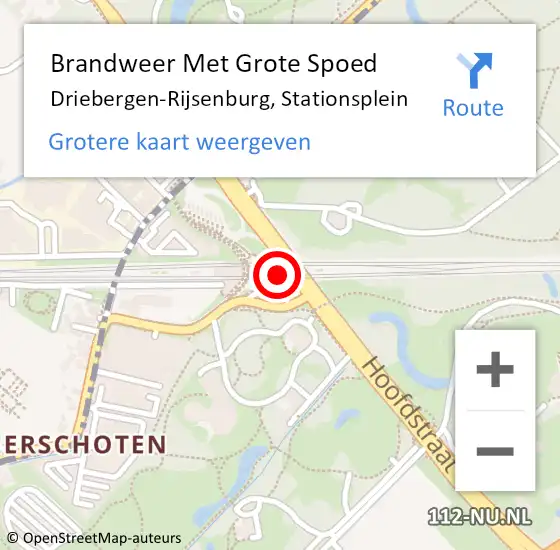 Locatie op kaart van de 112 melding: Brandweer Met Grote Spoed Naar Driebergen-Rijsenburg, Stationsplein op 12 juli 2022 11:52