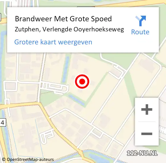 Locatie op kaart van de 112 melding: Brandweer Met Grote Spoed Naar Zutphen, Verlengde Ooyerhoekseweg op 12 juli 2022 12:28