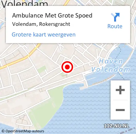 Locatie op kaart van de 112 melding: Ambulance Met Grote Spoed Naar Volendam, Rokersgracht op 12 juli 2022 12:34