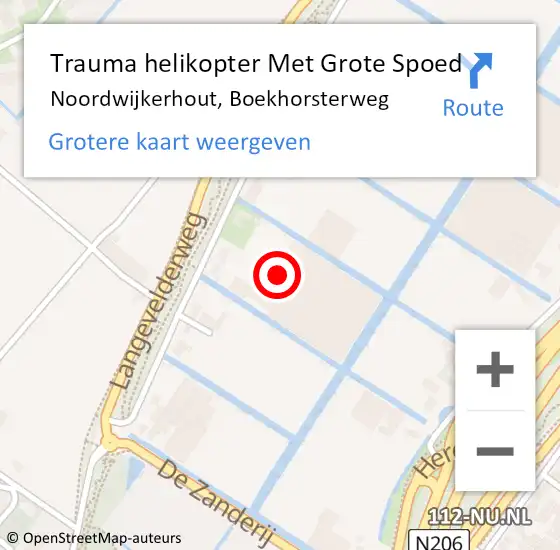 Locatie op kaart van de 112 melding: Trauma helikopter Met Grote Spoed Naar Noordwijkerhout, Boekhorsterweg op 12 juli 2022 12:36