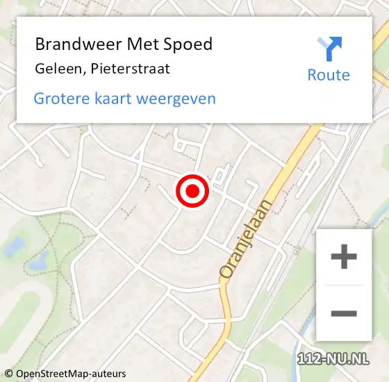 Locatie op kaart van de 112 melding: Brandweer Met Spoed Naar Geleen, Pieterstraat op 12 juli 2022 12:51