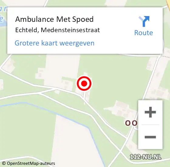 Locatie op kaart van de 112 melding: Ambulance Met Spoed Naar Echteld, Medensteinsestraat op 12 juli 2022 14:15