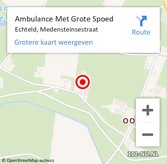 Locatie op kaart van de 112 melding: Ambulance Met Grote Spoed Naar Echteld, Medensteinsestraat op 12 juli 2022 14:25