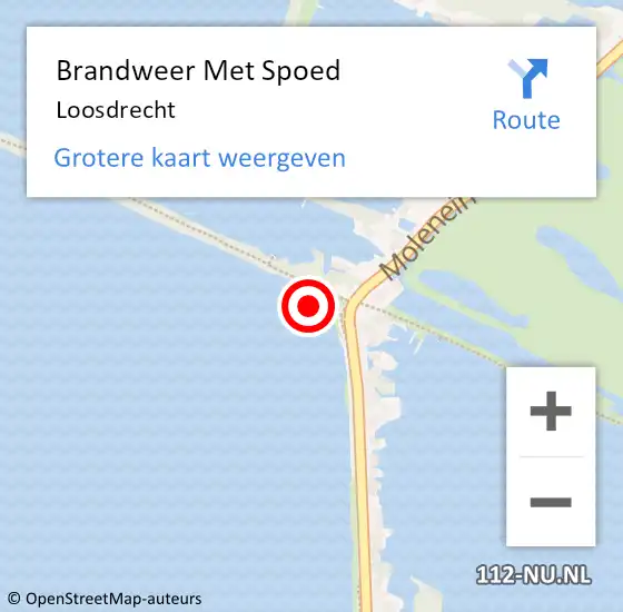 Locatie op kaart van de 112 melding: Brandweer Met Spoed Naar Loosdrecht op 12 juli 2022 14:28