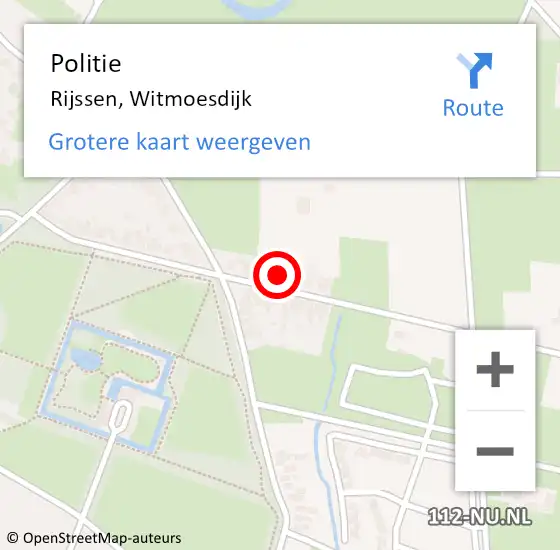 Locatie op kaart van de 112 melding: Politie Rijssen, Witmoesdijk op 12 juli 2022 14:40