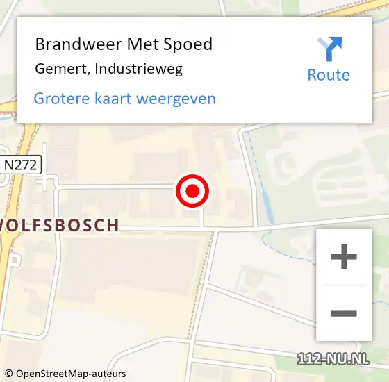 Locatie op kaart van de 112 melding: Brandweer Met Spoed Naar Gemert, Industrieweg op 12 juli 2022 15:23