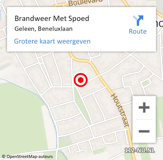 Locatie op kaart van de 112 melding: Brandweer Met Spoed Naar Geleen, Beneluxlaan op 12 juli 2022 15:31