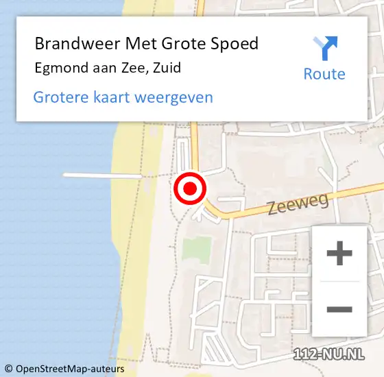 Locatie op kaart van de 112 melding: Brandweer Met Grote Spoed Naar Egmond aan Zee, Zuid op 23 juli 2014 01:17